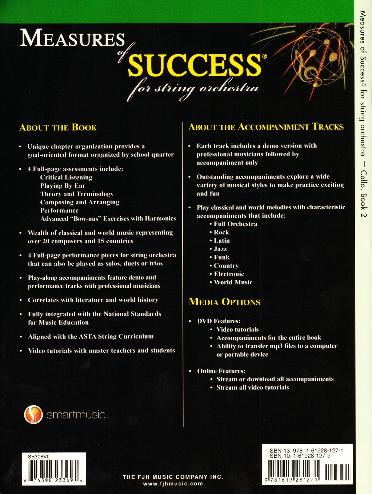 Measures of Success for String Orchestra - by Barnes, Balmages, Gruselle, Trowbridge - for Cello - Book 2 with DVD - FJH